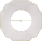 Creme Large Bell Cut Corner Lamp Shade 10" Top x 16" Bottom x 14" Slant x 13.5" High (Spider) Replacement with Harp and Finial - Springcrest