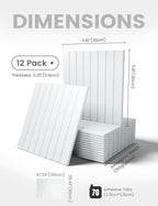 Large Felt Bulletin Board 48" x 36" Cork Board Alternative-12 Pack with 70 Safe Removable Adhesive Tabs, Cork Boards for Walls Cork Board for Home Office Classroom Pin Board-Cold White
