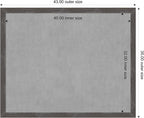 Amanti Art Grey Framed Magnetic Board 35x43 X-Large Vision Board for use with Magnets, 100% Metal Sheet to Display Items as Office Decor or for Home Organization in mudroom, Kitchen or Kids Room
