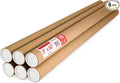 Paclord 3" x 60" Heavy-Duty Reinforced Cardboard Mailing Tube, Pack of 6 Tubes with 12 Caps – Secure USPS Approved – Great for Shipping and Storing of Prints, Artwork, Posters or Documents