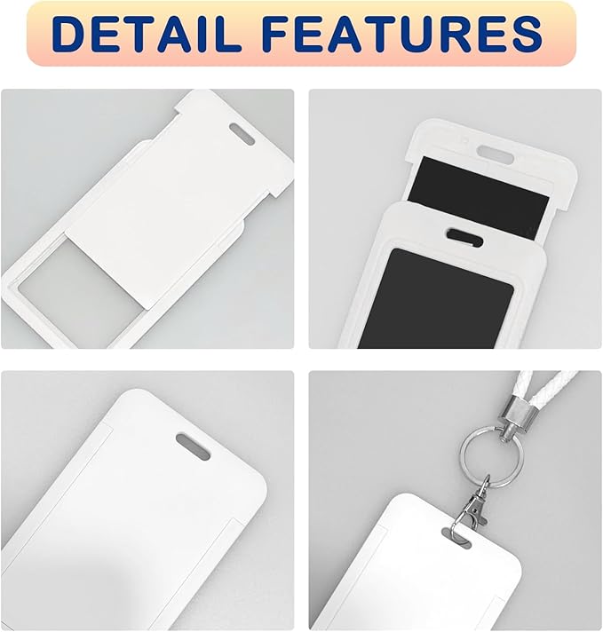 Custom Badge Holder ID Card Hold Case, Personalized Retractable Badges Holders, Customized Photo Name Badge Holder for Office Worker, Medical Staffs, Teacher, Student | Vertical