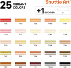 Shuttle Art 26 Colors Skin Tone&Hair Art Markers, Dual Tip Alcohol Based Flesh-Color Marker Pen Set Contains 1 Blender Perfect for Kids & Adults Portrait,Comic, Anime, Manga, Illustration