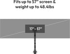 Pixio PS2S Titan Black Ultrawide Mega Heavy-Duty Premium Single Monitor Arm Stand fits up to 57 inch Monitors Holds up to 59.4lbs VESA Compatible Integrated Cable Management