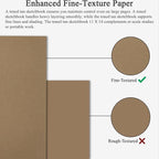 Fuxi Toned Tan Sketchbook 11x14 Inch, 60 Sheets, Spiral Bound - Hard Cover, Acid-Free Drawing Paper Pad for Artists, Drawing, Illustration & Art Students.