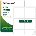 Gemsroyal 2"×4" Address Labels Printable,4×2 inch White Matte Shipping Label Stickers for Laser/Inkjet Printer,4"×2" Name Tags Custom Sticker Paper,40 Sheets,400 Blank Labels in Total