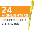 BIC Brite Liner Highlighters, Chisel Tip, 24-Count Pack of Yellow Highlighters, Ideal Highlighter Set for Organizing and Coloring