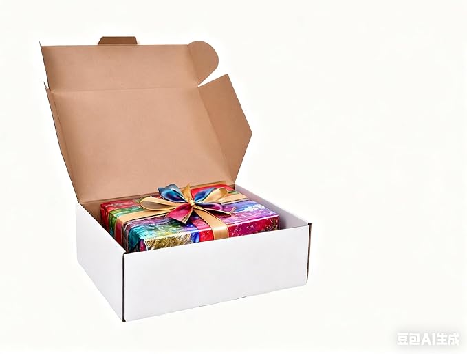 WINHPH Shipping Boxes, 7x5x2 Inches, White Corrugated Cardboard Literature Mailer, Set of 25
