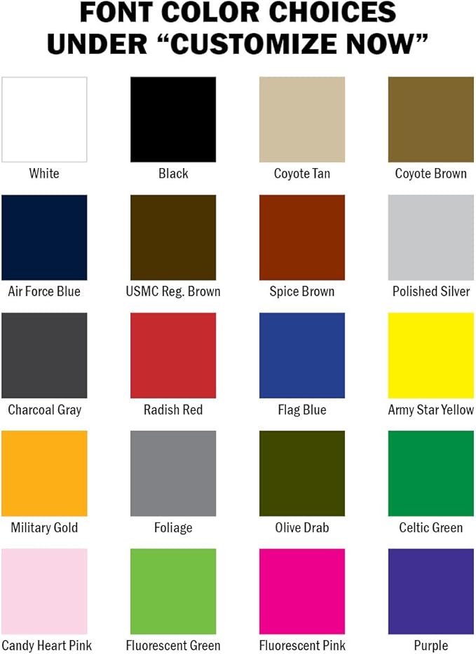 Custom Uniform Name Tapes Solid Colors. Coyote Tan Webbing, 3.5 Inch Sew on
