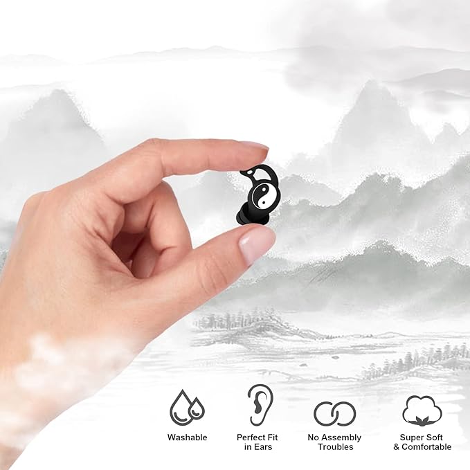VANLON Earplugs for Sleep, Reusable Ear Plugs for Sleeping Noise Cancelling, 2Pairs Super Comfort Fit Earplugs Sound Blocking for Sleeping, Sensory Issues, Newborn Mom, 33dB Noise Reduction (Black)