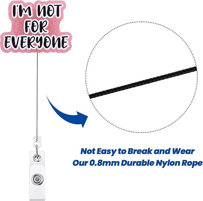 I'm Not for Everyone Funny Office Badge Reel | Retractable ID Card Badge Holder | Name Tag Work Badge Clip for RN LPN CNA MA ER Night Shift Nurse Nursing Student Doctor Coworker Gifts | Alligator Clip