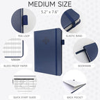 KUMEER Check Register – Elegant Check Registers for Personal Checkbook with Check & Transaction Registers, Hardcover Checkbook Log 5.2x7.6" (Navy Blue)