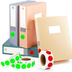 PARLAIM 2 Rolls 2000PCS 3/4" Round Circle Color-Code Dot Stickers,2 Color Style Colorful Coding Label Sticker for Home Office Classroom(Fluorescent Green+Red)