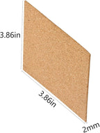 MIDELONG Self-Adhesive Cork Sheets 4"x 4" for DIY Coasters, Board Squares Backing Tiles Mat With Strong Adhesive-Backed, Mini Wall Board, Pack of 10