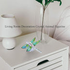 H&D HYALINE & DORA Crystal Dragonfly Animal Figurine Gift,Diamond Decor Christmas Wedding Party Home Collectible Paperweight,Green