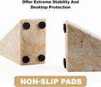 Marble Bookends，Natural Decorative Bookend for Shelves, Non-Skid Book End for Heavy Books, Idea Book Stoppers & Holder for Desk Bookshelf Decor, Modern Home Decor Cream Color Book Ends, Set of 2