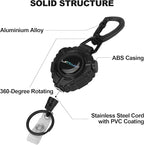 LATTHANT id Badge Holder Retractable Clip, 2 Pack Heavy Duty Retractable Keychain with 31.5 in Smooth Steel Cord, Durable 360-degree Rotating Carabiner Badge Holders for Work, Fishing, 9 oz
