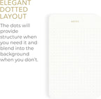 Pinesman - Elegant Desk Notepads for Professionals, Executive's Memo Pads, Minimalist, Gold Foiled, Dotted Layout, 3 Pack, 225 Sheets Total (75 Each), 6.3" x 3.9”, 80 GSM, Eco-friendly, FSC™ Certified Small Notepad