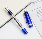 JINHAO 1935 Fountain Pen TIANDAO Series #8 Nib Ink Pen with Guitar-Shaped Clip and Ink Converter (F Nib 0.5mm, Blue)