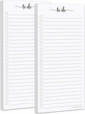 321Done 2-Pack Skinny To Do List Notepad, Made in USA - 3.7x8.5, College Ruled, Simple Stylish To-Dos Memo Pad for Planning, Tasks, Appointments, Reminders, Home, Office - 50 Sheets per Pad
