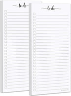 321Done 2-Pack Skinny To Do List Notepad, Made in USA - 3.7x8.5, College Ruled, Simple Stylish To-Dos Memo Pad for Planning, Tasks, Appointments, Reminders, Home, Office - 50 Sheets per Pad