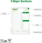To Do List Notebook Daily Planner A5 CheckList Pad 52 Sheets, 5.9" x 8.2" Daily Schedule Goal and Tasks Setting Notepad Productivity Planner, Spiral Appointment Organizers, A5-LG
