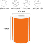 2×3 Inch Orange Removable Thermal Labels,Writeable,Removable,Thermally Printable,300 Sheets per Roll with Perforated Lines