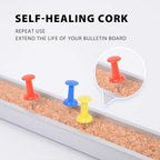 Corksidol Bulletin Bar Strip, Cork Board, Cork Strips, 24" x 1", Classroom, Office, Walls, Cubicle, Aluminum Frame,5 Pack, Silver