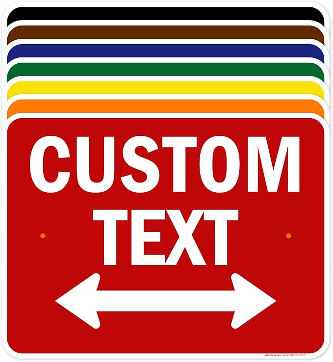 Custom Arrow,Custom Directional Sign, Two way Arrow,18x24 Inches, Rust Free .063 Aluminum, Fade Resistant, Made in USA by My Sign Center
