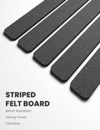 Fluxynara Cork Board Alternative Felt Strip Board 5-Pack 13"x2", Office Pin Board with 35 Push Pins, Adhesive Install for Bedroom Door & Home Office(Charcoal Gray)