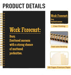 Mhfpl Work Forecast Funny Black Golden Spiral Notebook, Sarcastic Office Workaversary Gifts for Coworker, New Job Office Gifts for Teammates Boss Colleagues Staff Friend