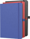 ONAVIA A5 Lined Journal Notebook, 7mm College Ruled Notepad, Journaling for Writing, Work, School, Travel and Note Taking, Hardcover 160 Pages (80 Sheets) 5.79 x 8.3 inches, 3 Pack (Black+Red+Blue)