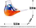 ORRFIDDY Blown Glass Birds - Glass Art Bird Decor, Hand Blown Glass Animal Figurines Paperweight for Home Shelf Decor