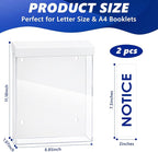 9.1" x 11.6" Outdoor Notice Brochure Holder Waterproof Wall Mount Literature Permit Box with Lid Screws Clear Acrylic Document Holder Fits Letter Size A4 Flyers Booklets Pamphlets (NOTICE WHITE)