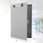 Saunders Metal Clipboard with Storage, Silver Single Layer Nursing Clipboard Folio, Letter Size Paper Organizer, Slim Steel Clip, Side-Open Form Holder for Office, School & Work - Made in USA