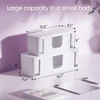 Delamu 2 Pack Cable Management Box, Stylish Cable Box with Cord Organizer for Desk, Pet & Child-Proof Power Strip Hider Box and Floor Cord Covers, Ideal for Home & Office, Durable Cable Organizer Box