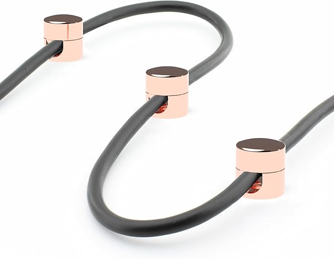 ICONIT Cable Anchors for Desk Organization | Premium Aluminum Cord Organizers | Charger + Cable Management Clips for Home & Office | Stylish, Sturdy, & Functional | (3 Pack) (Copper)