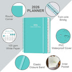 2026 Planner - A5 Weekly & Monthly Planner Spiral Bound, January 2026 - December 2026, with Flexible Cover, Tabs, Inner Pocket, 6.4" x 8.5", Teal