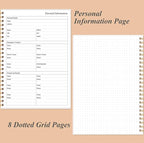 Daily Planner Undated - A5 To Do List Notebook Hourly Schedules, Spiral Appointment Planner for Women and Men, PVC Hardcover, Inner Pocket, Elastic Closure, 5.8" x 8.3", Rose Leaf