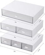 Ykpoqir Desk Organizer Stackable Storage with 6 Drawers Stackable Drawers for Desk Storage, Makeup Storage Accessories, Desktop Accessories with Drawers, White