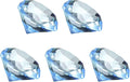 PATIKIL 5 Pcs Diamond Crystal Paperweight, 40mm / 1.57 Inch Crystal Paperweight Paper Weight for Home Office Desktop Table Decor Wedding Party Jewelry Ornaments, Light Blue