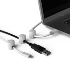 ICONIT Cable Anchors for Desk Organization White | Premium Aluminum Cord Organizers | Charger + Cable Management Clips for Home & Office | Stylish, Sturdy, & Functional | (3 Pack)