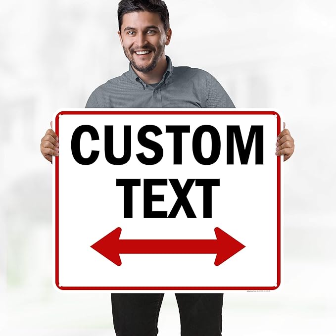 Custom Arrow,Custom Directional Sign, Two Way Arrow,24x30 Inches, 55 mil thick HDPE (high density polyethylene) Made in USA by My Sign Center