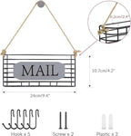 SRIWATANA Mail Holder Wall Mount, Mail Organizer Key Holder for Wall, Small Size, Weathered Grey
