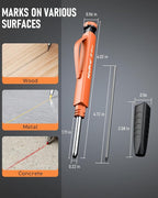 Nicpro Upgraded 3-IN-1 Carpenter Pencils with Sharpener & Finger Grip, Construction Pencil with 13 Leads, Deep Hole Marking Tool, Solid Mechanical Pencil for Carpenters Scriber Architect Woodworking