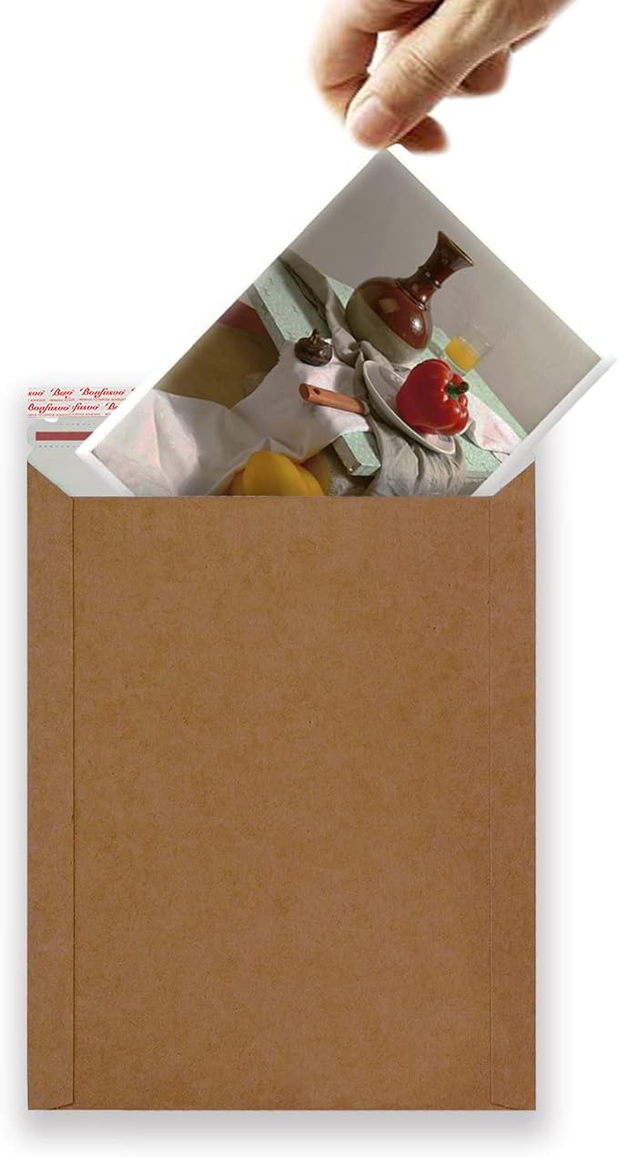 Bonfasvo Rigid Mailers 30 Pack 9.25 x 11.75 inches Brown Self Seal Stay Flat Bulk Cardboard Kraft No Bend Mailers Peel and Seal for Document Photos Pictures Papers Files CD