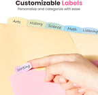 Sooez 8-Tab Binder Dividers with Two Pockets, 8 Tabs Dividers for 3 Ring Binder Organizers, 3-Hole Plastic Sheets Protectors for US Letter Size, School, College, Office Supplies, Pastels, Set of 3