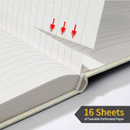 Annecy Lined Journal Notebook, Hardcover Leather Journal for Women & Men, 160 Numbered Pages, Medium 5.5" x 8.25", 100 GSM Thick Paper, Beige