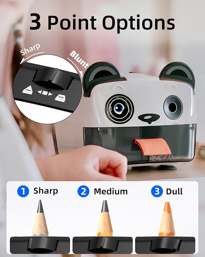 ZMOL Heavy Duty Electric Pencil Sharpener for Classroom, Auto-Stop Cute Pencil Sharpener Plug in for Kids for No.2 / Colored Pencil Sharpeners Plug in
