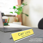 Personalised Double Side Counter Top Sign for Reception Desk Lobby Counter Waiting Room 2"x8"