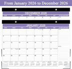 2026 Desk Calendar - Calendar 2026 from January 2026 - December 2026, Desk Calendar 2026 with to-do List, 12" x 17", Purple